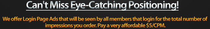 login page advertising